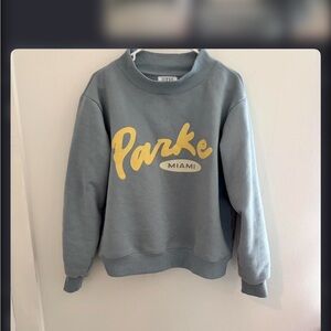 Parke Women's Blue Miami Sweatshirt with Yellow Logo